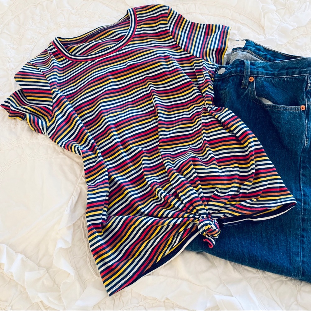 Madewell Rainbow Stripe Know Tee